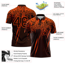 Загрузить изображение в средство просмотра галереи, Custom Brown-Orange Distressed Scratch Brush Stroke Performance Polo Shirt