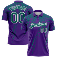 Charger l'image dans la galerie, Custom Purple Teal-White Distressed Scratch Brush Stroke Performance Polo Shirt