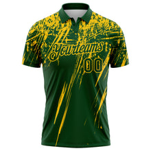 Charger l'image dans la galerie, Custom Green-Yellow Distressed Scratch Brush Stroke Performance Polo Shirt