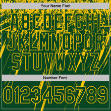 Charger l'image dans la galerie, Custom Green-Yellow Distressed Scratch Brush Stroke Performance Polo Shirt