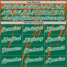 Charger l'image dans la galerie, Custom Kelly Green Orange-White Distressed Scratch Brush Stroke Performance Polo Shirt