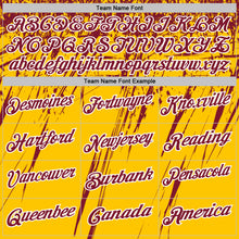 Charger l'image dans la galerie, Custom Yellow Crimson-White Distressed Scratch Brush Stroke Performance Polo Shirt