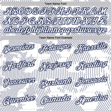 Laden Sie das Bild in den Galerie-Viewer, Custom White-Navy 3D Pattern Abstract Fluid Line Performance Polo Shirt