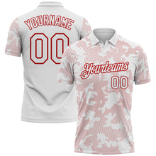 Charger l'image dans la galerie, Custom White-Red 3D Pattern Abstract Fluid Line Performance Polo Shirt