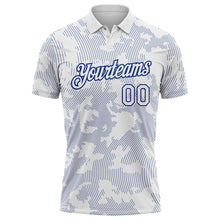 Загрузить изображение в средство просмотра галереи, Custom White-Royal 3D Pattern Abstract Fluid Line Performance Polo Shirt