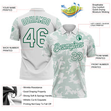 Загрузить изображение в средство просмотра галереи, Custom White-Kelly Green 3D Pattern Abstract Fluid Line Performance Polo Shirt
