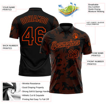 Загрузить изображение в средство просмотра галереи, Custom Black-Orange 3D Pattern Abstract Fluid Line Performance Polo Shirt