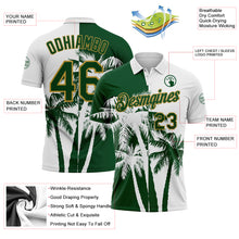 Load image into Gallery viewer, Custom White Green-Old Gold Hawaii Tropical Coastal Palm Trees Performance Polo Shirt