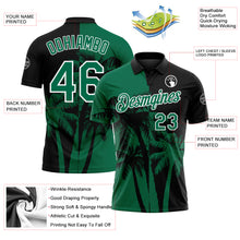 Load image into Gallery viewer, Custom Black Kelly Green-White Hawaii Tropical Coastal Palm Trees Performance Polo Shirt