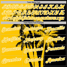 Загрузить изображение в средство просмотра галереи, Custom Black Yellow-White Hawaii Tropical Coastal Palm Trees Performance Polo Shirt