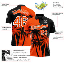 Загрузить изображение в средство просмотра галереи, Custom Black Orange-White Hawaii Tropical Coastal Palm Trees Performance Polo Shirt