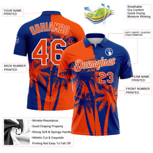 Charger l'image dans la galerie, Custom Royal Orange-White Hawaii Tropical Coastal Palm Trees Performance Polo Shirt