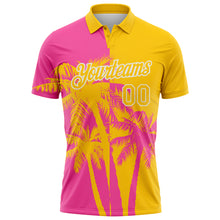 Загрузить изображение в средство просмотра галереи, Custom Yellow Pink-White Hawaii Tropical Coastal Palm Trees Performance Polo Shirt