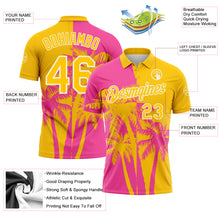 Загрузить изображение в средство просмотра галереи, Custom Yellow Pink-White Hawaii Tropical Coastal Palm Trees Performance Polo Shirt