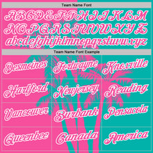 Charger l'image dans la galerie, Custom Aqua Pink-White Hawaii Tropical Coastal Palm Trees Performance Polo Shirt