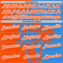 Load image into Gallery viewer, Custom Powder Blue Orange-White Hawaii Tropical Coastal Palm Trees Performance Polo Shirt