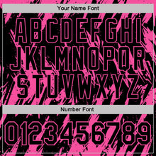 Laden Sie das Bild in den Galerie-Viewer, Custom Black-Pink Torn Sharp Brush Stroke Splatter Performance Polo Shirt