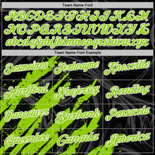 Laden Sie das Bild in den Galerie-Viewer, Custom Black Neon Green-White Brush Stroke Splatter Liquid Swirl Performance Polo Shirt