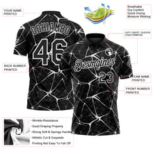 Laden Sie das Bild in den Galerie-Viewer, Custom Black-White 3D Pattern Abstract Network Crackle Performance Polo Shirt