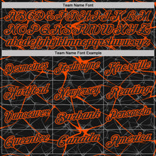 Charger l'image dans la galerie, Custom Black-Orange 3D Pattern Abstract Network Crackle Performance Polo Shirt