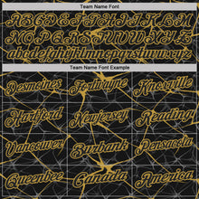 Charger l'image dans la galerie, Custom Black-Old Gold 3D Pattern Abstract Network Crackle Performance Polo Shirt