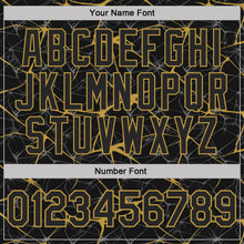 Charger l'image dans la galerie, Custom Black-Old Gold 3D Pattern Abstract Network Crackle Performance Polo Shirt