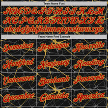 Charger l'image dans la galerie, Custom Black Red-Old Gold 3D Pattern Abstract Network Crackle Performance Polo Shirt