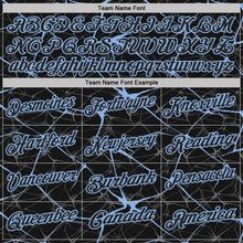 Load image into Gallery viewer, Custom Black-Light Blue 3D Pattern Abstract Network Crackle Performance Polo Shirt