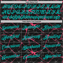 Загрузить изображение в средство просмотра галереи, Custom Black Aqua-Neon Pink 3D Pattern Abstract Network Crackle Performance Polo Shirt
