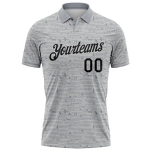 Charger l'image dans la galerie, Custom Gray-Black Distressed Fragment Brush Stroke Performance Polo Shirt