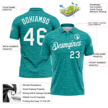Charger l'image dans la galerie, Custom Teal-White Distressed Fragment Brush Stroke Performance Polo Shirt