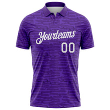 Загрузить изображение в средство просмотра галереи, Custom Purple-White Distressed Fragment Brush Stroke Performance Polo Shirt