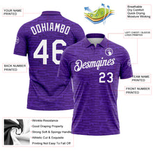 Загрузить изображение в средство просмотра галереи, Custom Purple-White Distressed Fragment Brush Stroke Performance Polo Shirt