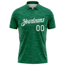 Laden Sie das Bild in den Galerie-Viewer, Custom Kelly Green-White Distressed Fragment Brush Stroke Performance Polo Shirt
