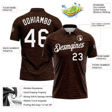 Load image into Gallery viewer, Custom Brown-White Distressed Fragment Brush Stroke Performance Polo Shirt