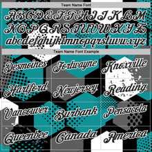 Load image into Gallery viewer, Custom Teal Black Gray-White Modern Geometric Tech Hexagon Grid Performance Polo Shirt