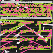 Laden Sie das Bild in den Galerie-Viewer, Custom Black Pink-Neon Green Dynamic Geometric Shard Performance Polo Shirt