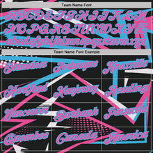 Загрузить изображение в средство просмотра галереи, Custom Black Pink-Sky Blue Dynamic Geometric Shard Performance Polo Shirt