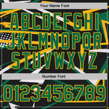 Charger l'image dans la galerie, Custom Black Kelly Green-Gold Dynamic Geometric Shard Performance Polo Shirt