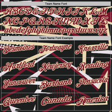 Load image into Gallery viewer, Custom Black Crimson-Cream Dynamic Geometric Shard Performance Polo Shirt