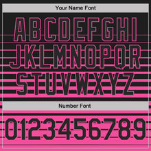 Load image into Gallery viewer, Custom Black-Pink Horizontal Gradient Stripe Performance Polo Shirt