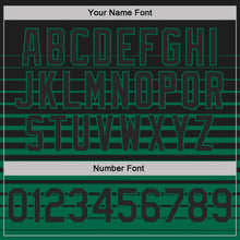Load image into Gallery viewer, Custom Black-Kelly Green Horizontal Gradient Stripe Performance Polo Shirt