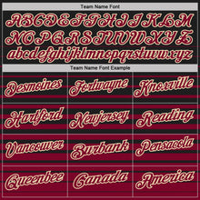 Laden Sie das Bild in den Galerie-Viewer, Custom Black Maroon-Cream Horizontal Gradient Stripe Performance Polo Shirt