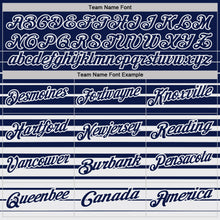 Laden Sie das Bild in den Galerie-Viewer, Custom Navy-White Horizontal Gradient Stripe Performance Polo Shirt
