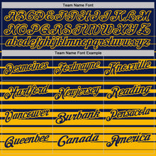 Загрузить изображение в средство просмотра галереи, Custom Navy-Gold Horizontal Gradient Stripe Performance Polo Shirt