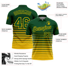 Charger l'image dans la galerie, Custom Green-Yellow Horizontal Gradient Stripe Performance Polo Shirt