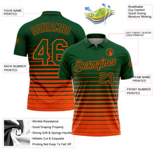 Laden Sie das Bild in den Galerie-Viewer, Custom Green-Orange Horizontal Gradient Stripe Performance Polo Shirt