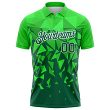 Charger l'image dans la galerie, Custom Grass Green Green-White Geometric Shard Triangle Performance Polo Shirt