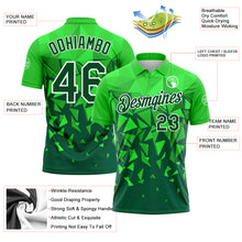 Charger l'image dans la galerie, Custom Grass Green Green-White Geometric Shard Triangle Performance Polo Shirt