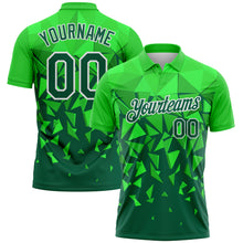 Charger l'image dans la galerie, Custom Grass Green Green-White Geometric Shard Triangle Performance Polo Shirt